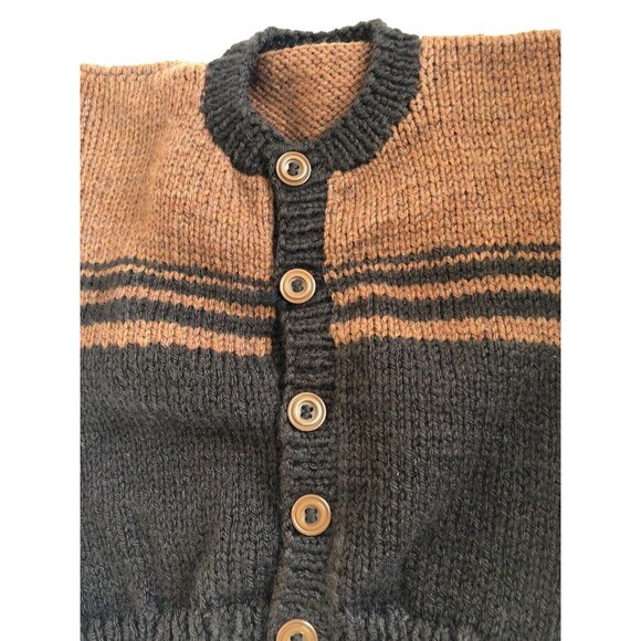 1-2T Boys Two-Tone, Hand Knitted Baby Cardigan Sweater, Warm, Soft & Comfy - Picture 7 of 14